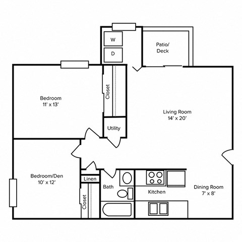 B1 Floor Plan at Dunwoody Pointe Apartments in Sandy Springs, Georgia, GA